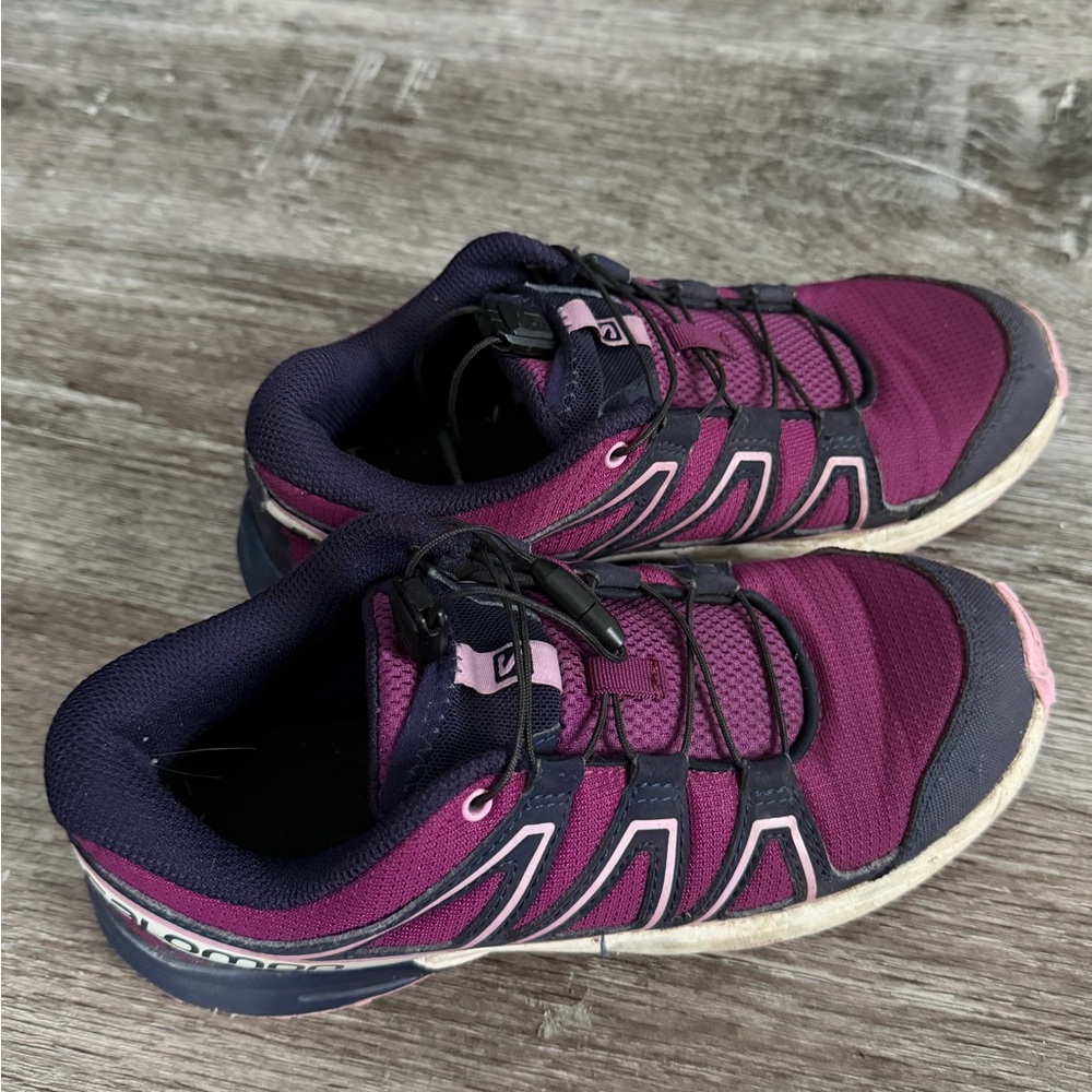 Salomon Kids Athletic Shoes - Dark Purple and Light Pink